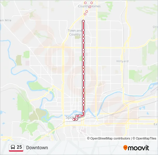 25 Bus Line Map