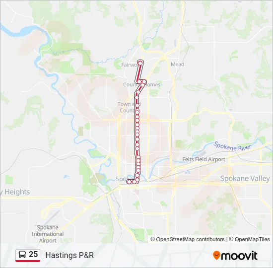 25 Bus Line Map