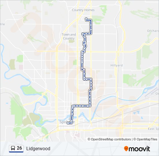 26 bus Line Map