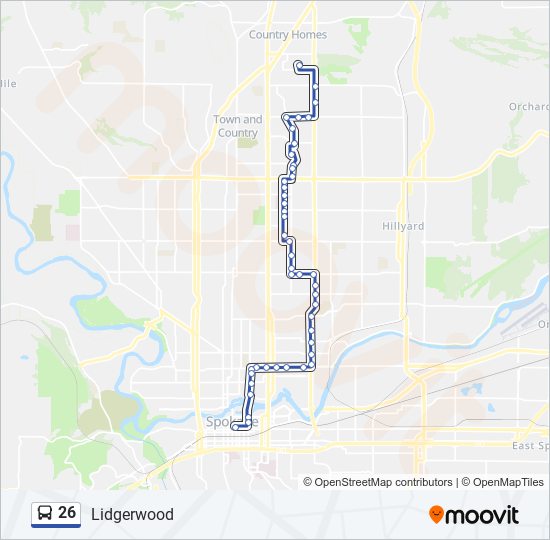 26 bus Line Map