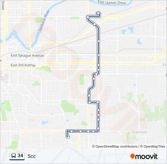 34 Bus Line Map