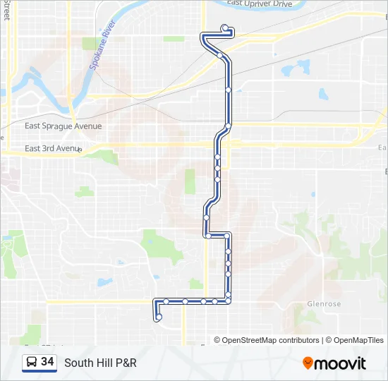 34 Bus Line Map
