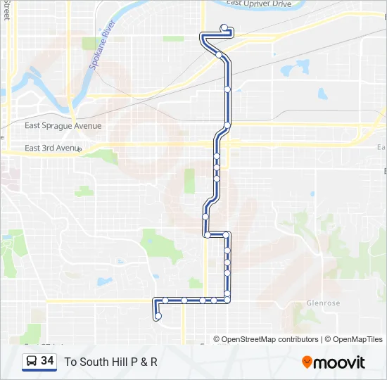 34 Bus Line Map