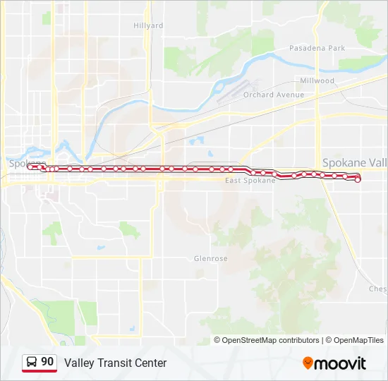90 Bus Line Map