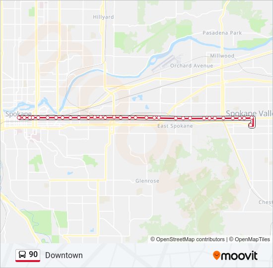 90 bus Line Map