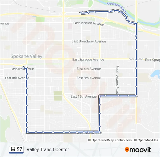97 Bus Line Map