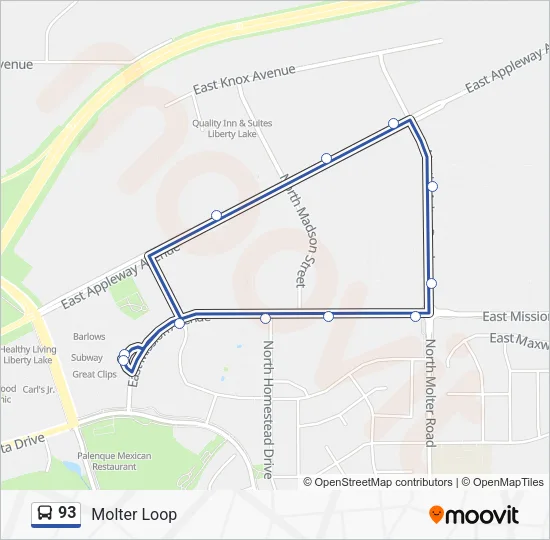 93 Bus Line Map