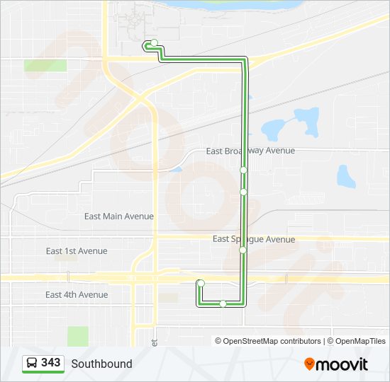 343 Bus Line Map