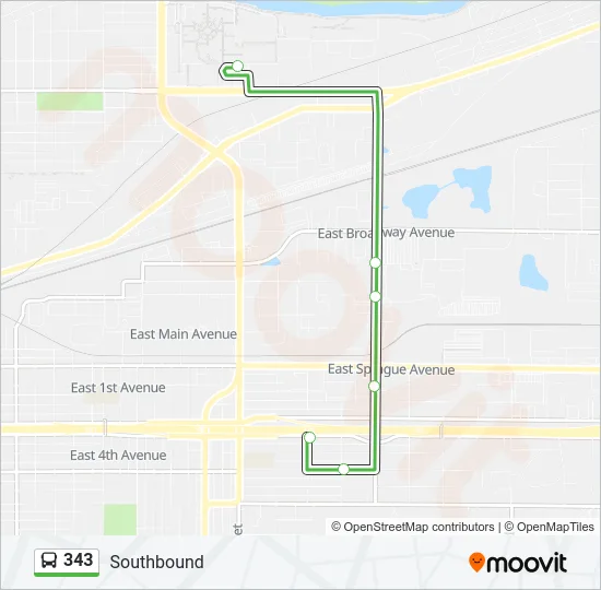 343 Bus Line Map