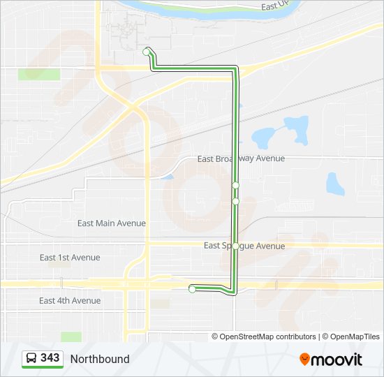 343 Bus Line Map