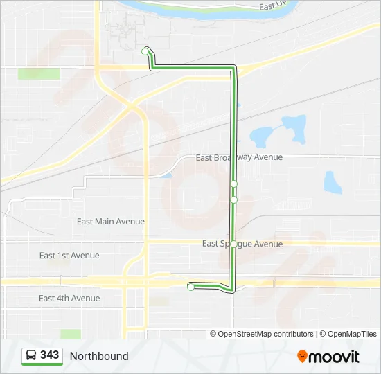 343 Bus Line Map