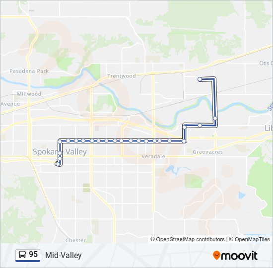 Mapa de 95 de autobús