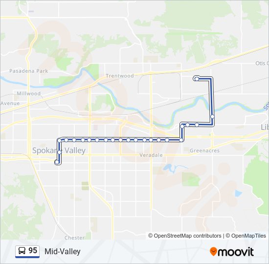 Mapa de 95 de autobús