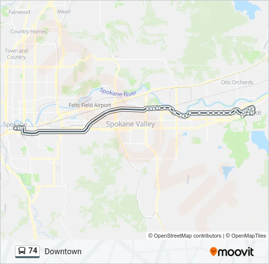 74 Bus Line Map