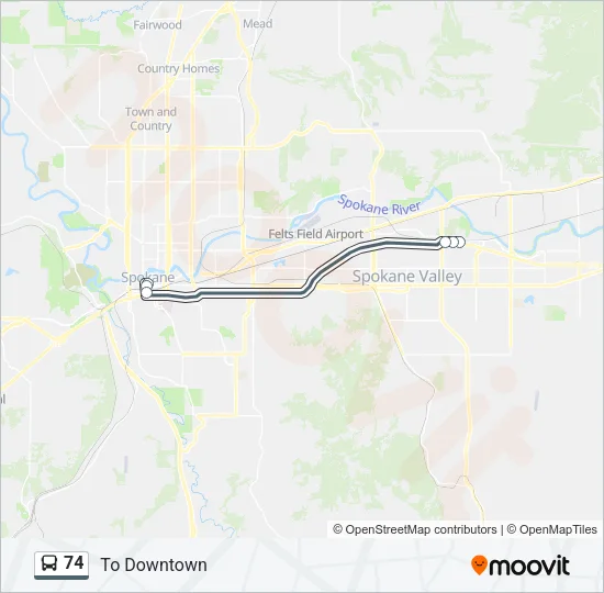 74 Bus Line Map
