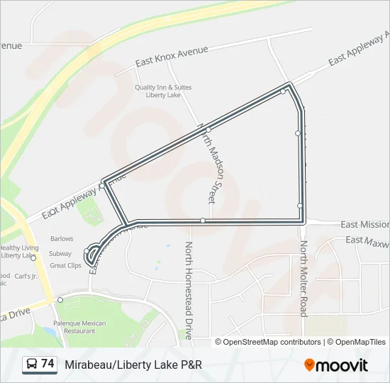 74 Bus Line Map