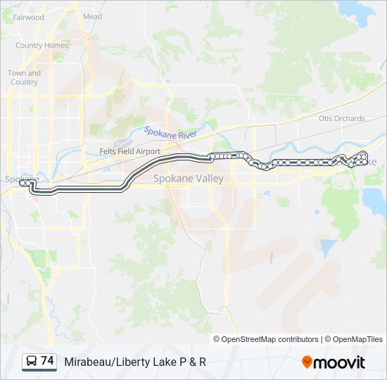 74 Bus Line Map