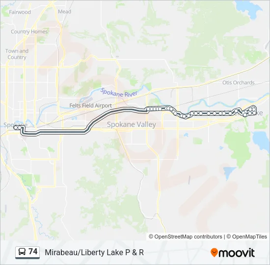 74 Bus Line Map
