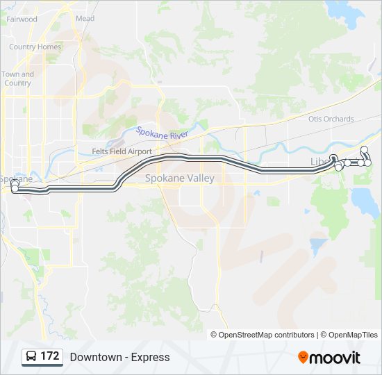 172 bus Line Map