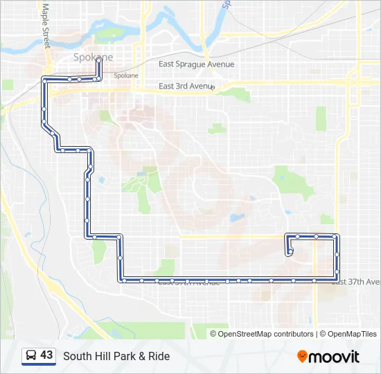 43 Bus Line Map