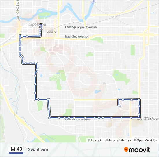 43 Bus Line Map