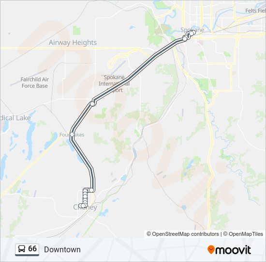 66 bus Line Map