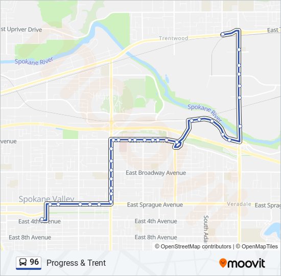 96 bus Line Map