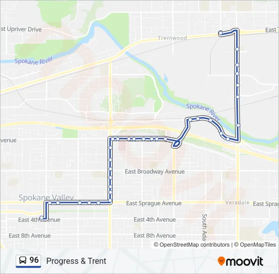 96 Bus Line Map