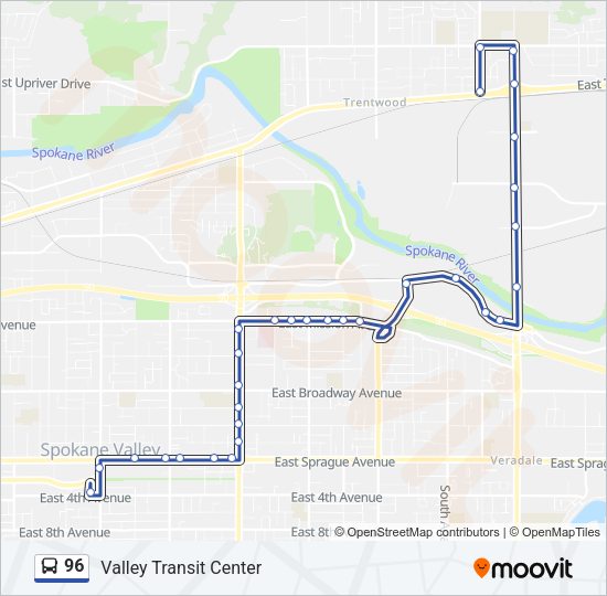 96 Bus Line Map