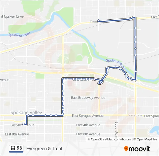 96 Bus Line Map