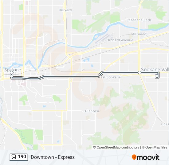 190 bus Line Map