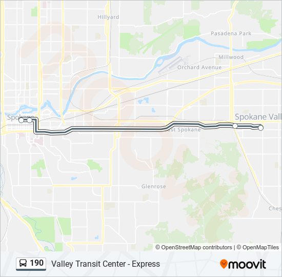 190 bus Line Map