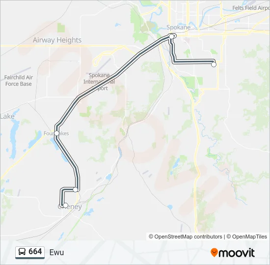 664 Bus Line Map