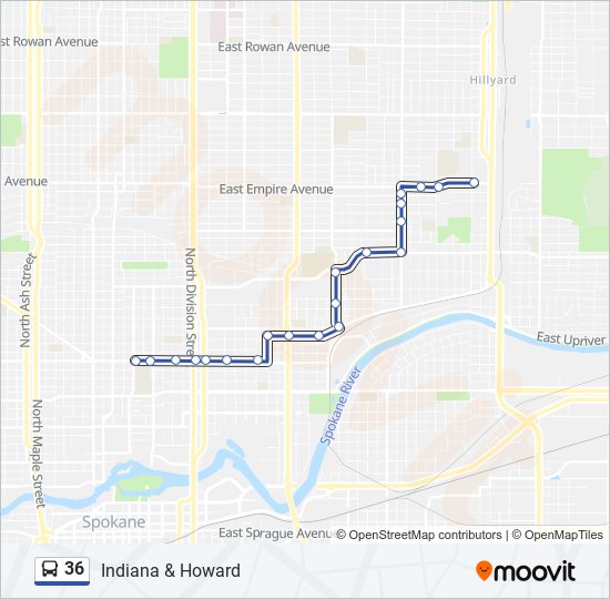 Mapa de 36 de autobús