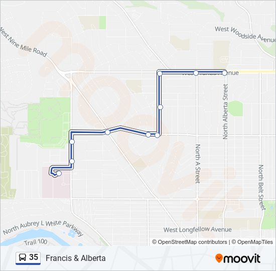 Mapa de 35 de autobús