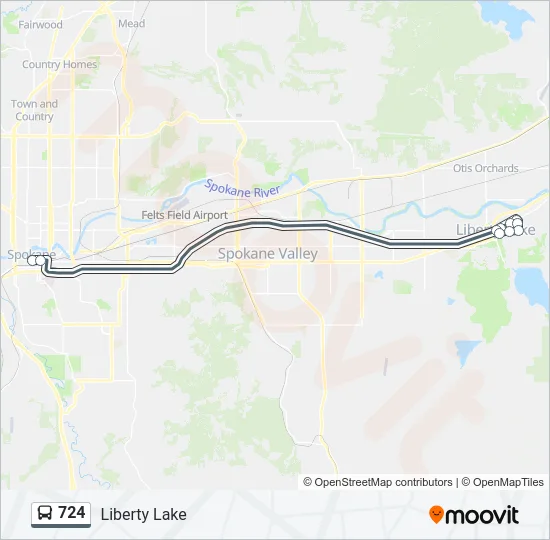 724 Bus Line Map