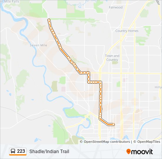 Mapa de 223 de autobús