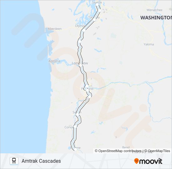 AMTRAK CASCADES Train Line Map
