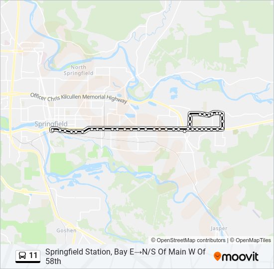 11 bus Line Map