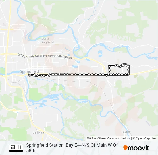 11 Bus Line Map