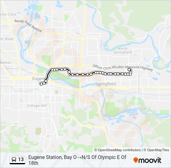 13 Bus Line Map