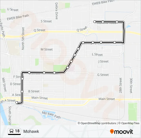 18 Bus Line Map