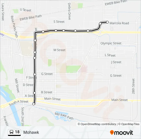 18 Bus Line Map