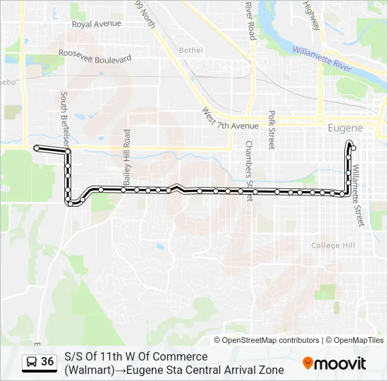 36 Bus Line Map