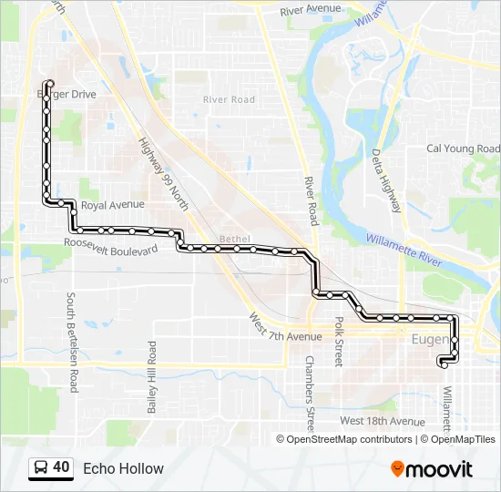 40 Bus Line Map