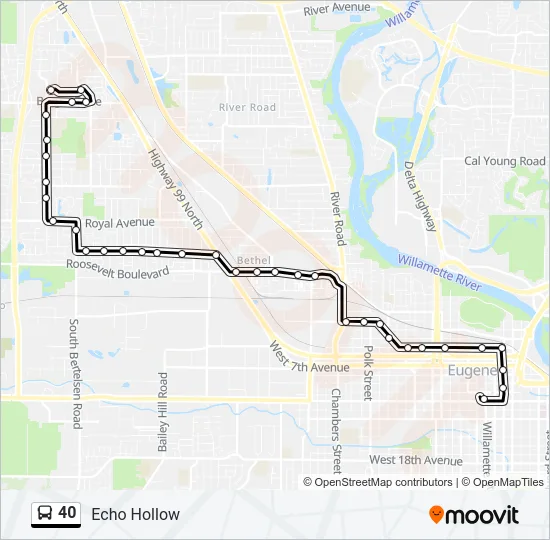 40 Bus Line Map