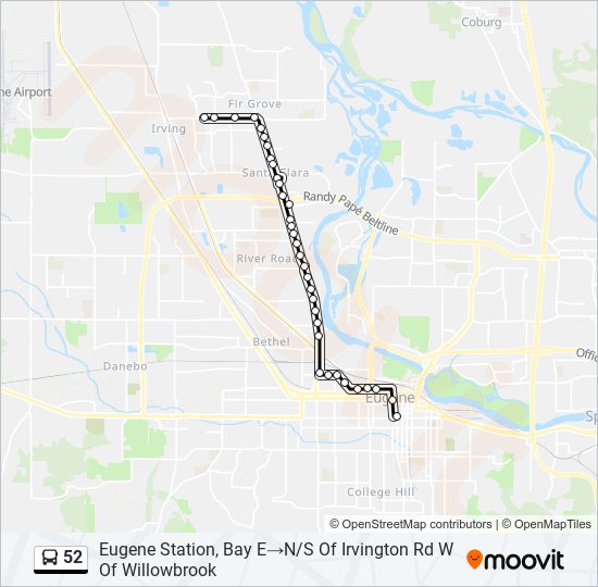 52 Route Schedules, Stops & Maps Eugene Station, Bay E‎→N/S Of