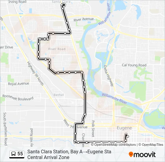 55 Bus Line Map