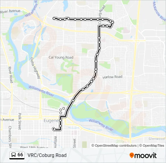 66 Bus Line Map
