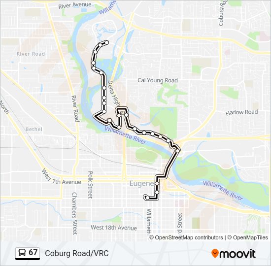 67 Bus Line Map